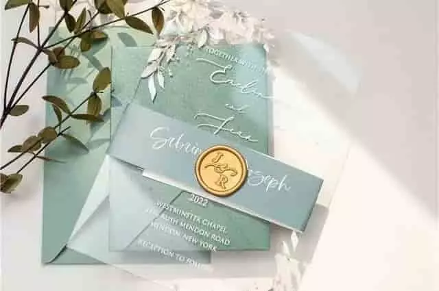 Prémium plexi esküvői meghívó egyedi nyomtatott grafikával